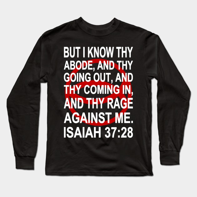 Red Ichthys – Isaiah 37:28 Long Sleeve T-Shirt by J. Rufus T-Shirtery